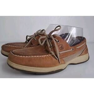 Sperry Bluefish 2 Eye Boat Leather Shoe Women's Size 9M Brown Lace Up 9774811
